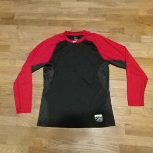 Nike Pro Men's L Fitted DriFit Workout Grey Red Performance MLB Collection